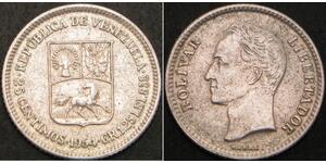 25 Centimo Venezuela Nichel Simon Bolivar (1783 - 1830)