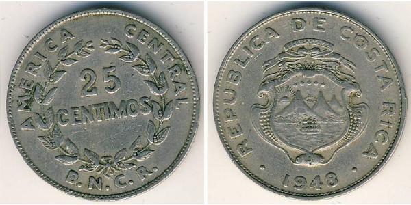 25 Centimo Costa Rica 銅/镍 