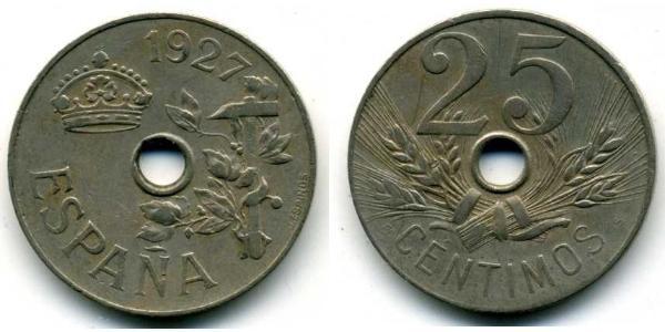 25 Centimo Kingdom of Spain (1874 - 1931) 銅/镍 阿方索十三世 (1886 - 1941)