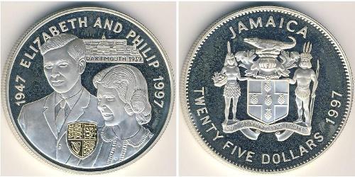 25 Dollar Jamayica (1962 - ) Argent 