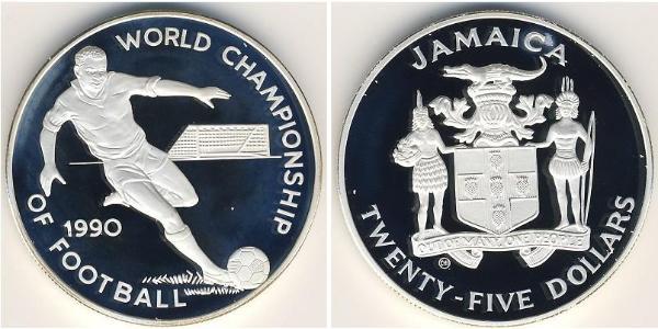 25 Dollar Jamayica (1962 - ) Argent 