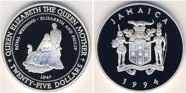 25 Dollar Jamayica (1962 - ) Argent 