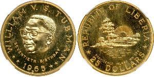 25 Dollar Liberia Gold William S. Tubman