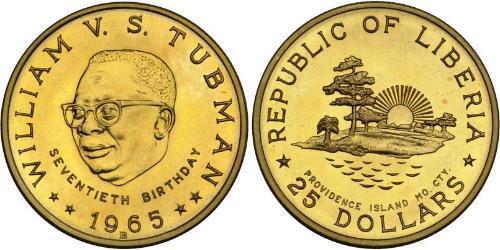 25 Dollar Liberia Gold William Tubman