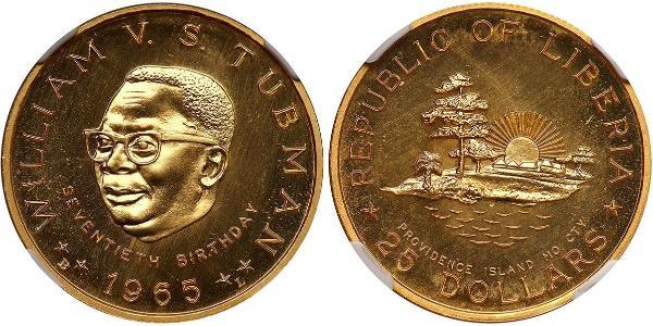 25 Dollar Liberia Gold William S. Tubman