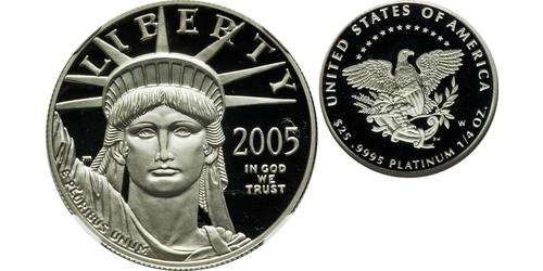 25 Dollar 美利堅合眾國 (1776 - ) Platinum 