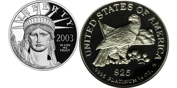 25 Dollar 美利堅合眾國 (1776 - ) Platinum 