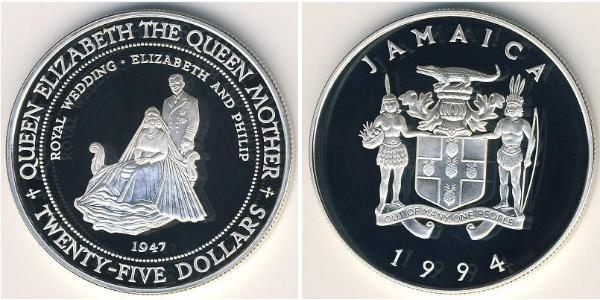 25 Dollar Jamaika (1962 - ) Silber 