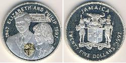 25 Dollar Jamaica (1962 - ) Silver 