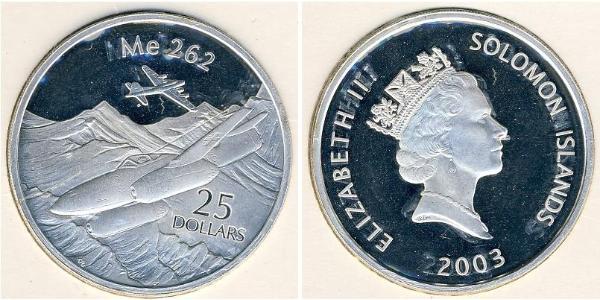 25 Dollar Solomon Islands Silver 