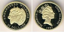 25 Dollar Cook Islands 金 
