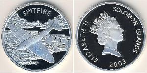25 Dollar Solomon Islands 銀 