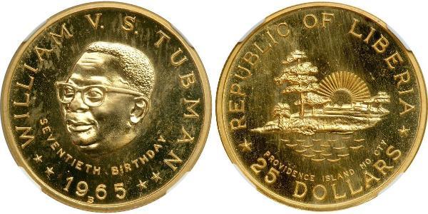 25 Dollaro Liberia Oro William Tubman