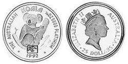 25 Dollaro Australia (1939 - ) Platino Elisabetta II (1926-2022)