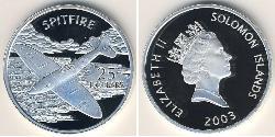 25 Dólar Islas Salomón Plata 