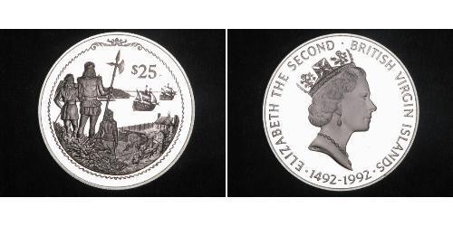 25 Dólar Islas Vírgenes Plata 