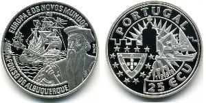 25 Ecu Republica Portuguesa (1975 - ) Plata 