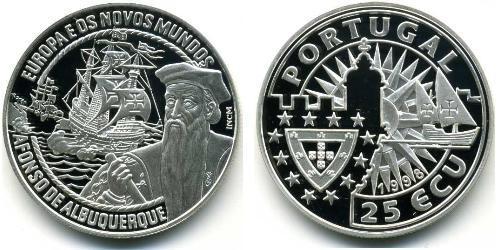 25 Ecu Republica Portuguesa (1975 - ) Plata 