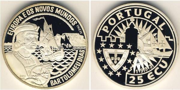 25 Ecu Republica Portuguesa (1975 - ) Plata 