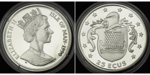 25 Ecu Île de Man  Elizabeth II (1926-2022)