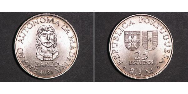 25 Escudo Portugal / Madeira Níquel/Cobre 