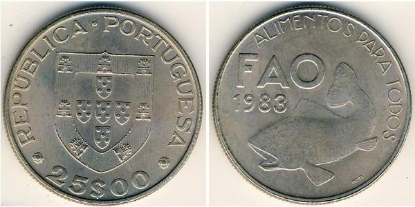 25 Escudo Republica Portuguesa (1975 - ) Níquel/Cobre 