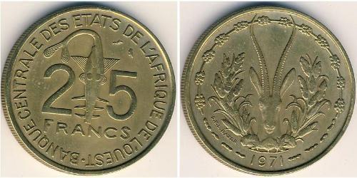 25 Franc African Union Alluminio/Bronzo 