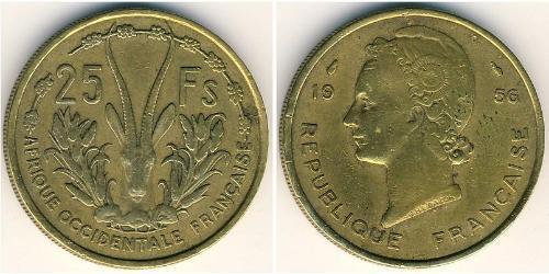 25 Franc French West Africa (1895-1958) Brass 