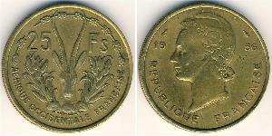 25 Franc French West Africa (1895-1958) Latón 