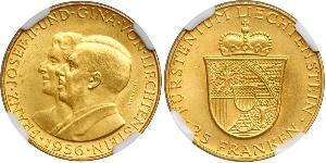 25 Franc Liechtenstein Oro Franz Joseph II, Prince of Liechtenstein (1938 - 1989) 