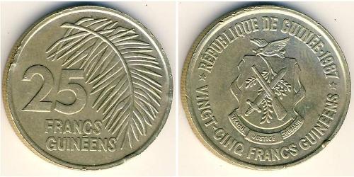 25 Franc Guinea Ottone 