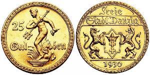 25 Gulden Gdansk (1920-1939) Gold 