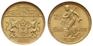 25 Gulden Gdansk (1920-1939) Gold 