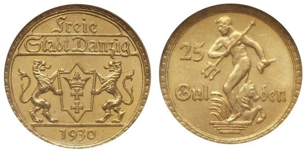 25 Gulden Gdansk (1920-1939) Gold 