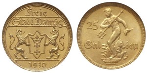 25 Gulden Gdansk (1920-1939) Oro 