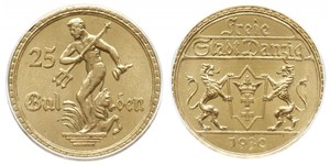 25 Gulden Gdansk (1920-1939) Oro 