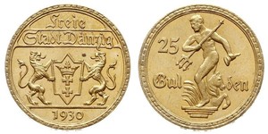 25 Gulden Gdansk (1920-1939) Oro 