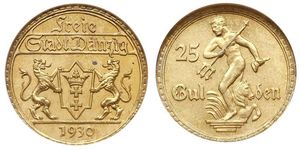 25 Gulden Gdansk (1920-1939) Oro 