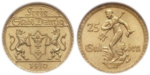 25 Gulden Gdansk (1920-1939) Oro 