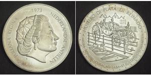 25 Gulden Antillas Neerlandesas (1954 – 2010) Plata Juliana of the Netherlands (1909 – 2004)