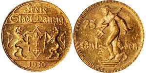 25 Gulden 但澤自由市 (1920 - 1939) 金 