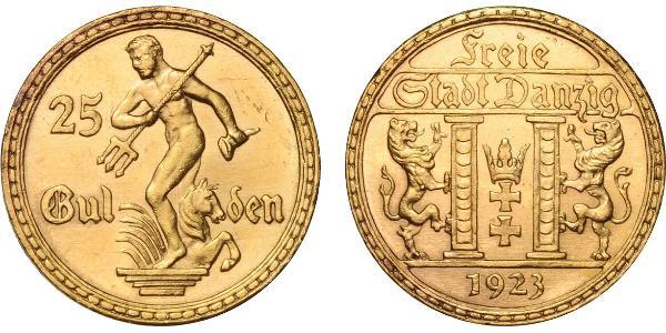 25 Gulden 但澤自由市 (1920 - 1939) 金 