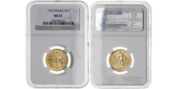 25 Gulden 但澤自由市 (1920 - 1939) 金 