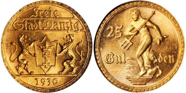 25 Gulden 但澤自由市 (1920 - 1939) 金 