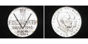 25 Krone Norvège (1905 - ) Argent Olav V de Norvège (1903 - 1991) / Haakon VII de Norvège (1872 - 1957)