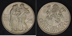 25 Krone Cecoslovacchia  (1918-1992) Argento 