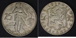 25 Krone Cecoslovacchia  (1918-1992) Argento 
