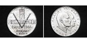 25 Krone Norvegia (1905 - ) Argento Olav V di Norvegia (1903 - 1991) / Haakon VII di Norvegia (1872 - 1957)