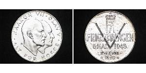 25 Krone Noruega (1905 - ) Plata Haakon VII de Noruega (1872 - 1957) / Olaf V de Noruega (1903 - 1991)