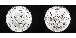 25 Krone Kingdom of Norway (1905 - ) Silver Haakon VII of Norway (1872 - 1957) / Olav V of Norway (1903 - 1991)